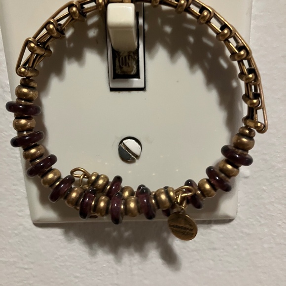 Alex and Ani vintage 66 gold with purple beads wrap - Picture 1 of 1